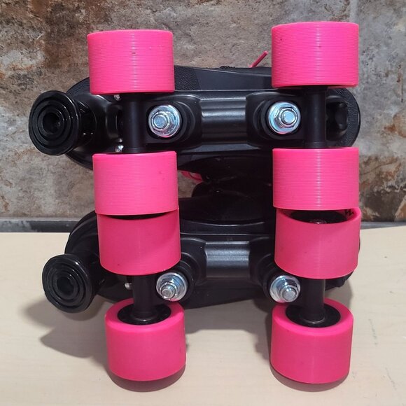 Epic Super Nitro Quad Speed Roller Skates Black Boots Pink Wheels Youth 3 - Picture 6 of 11